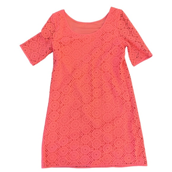 Lilly Pulitzer Little Topanga Girls Dress Breakers Lace Pucker Pink